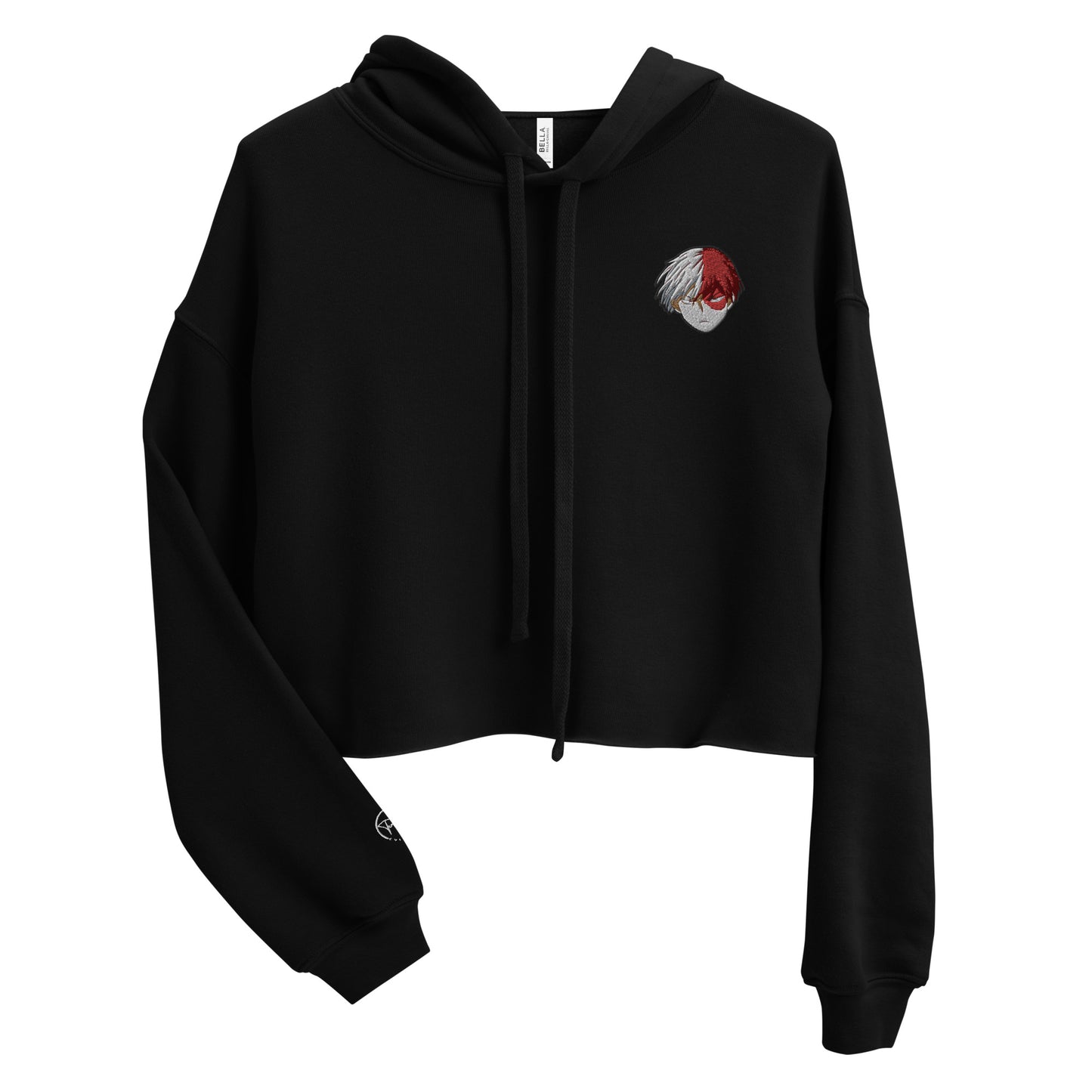 Embroidered Shoto Todoroki Premium Crop Hoodie